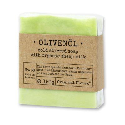 Cold-stirred sheep milk soap 150g packed in cello "Pure Soaps", Olive oil 