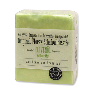 Cold-stirred sheep milk soap 150g in cello wrapped with transparent paper, Olive oil 