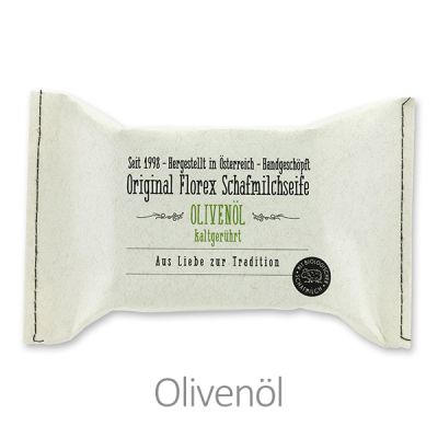 Cold-stirred sheep milk soap 150g packed in a stitched paper bag, Olive oil 
