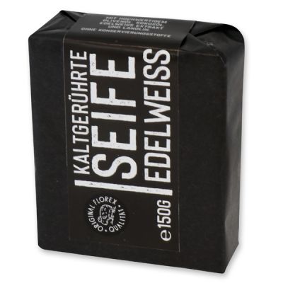 Cold-stirred sheep milk soap 150g "Black Edition", packed black, Edelweiss 