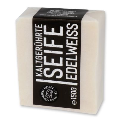 Cold-stirred sheep milk soap 150g "Black Edition", packed white, Edelweiss 