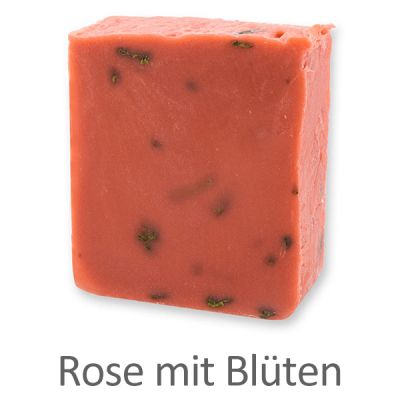 Kaltgerührte Schafmilchseife 150g, Rose mit Blüten 