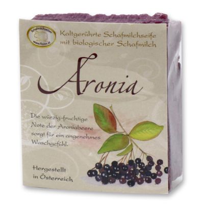 Kaltgerührte Schafmilchseife 150g klassisch verpackt, Aronia 