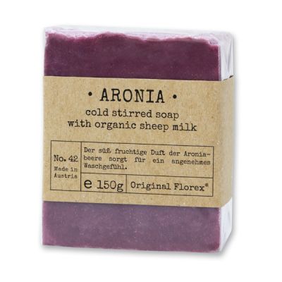 Cold-stirred sheep milk soap 150g packed in cello "Pure Soaps", Aronia 