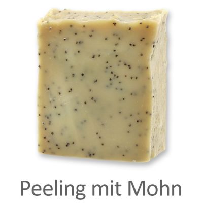 Kaltgerührte Schafmilchseife 150g, Peeling mit Mohn 