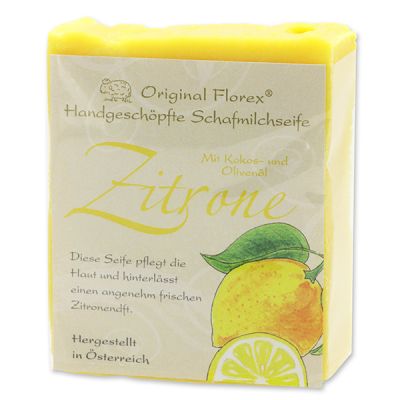 Cold-stirred sheep milk soap 150g with classic labelling, Lemon 