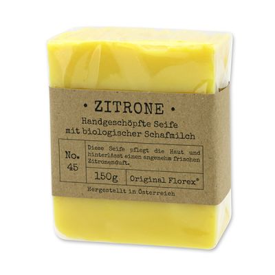 Cold-stirred sheep milk soap 150g packed in cello "Pure Soaps", Lemon 
