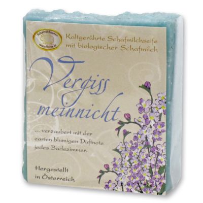 Cold-stirred sheep milk soap 150g with classic labelling, Forget-me-not 