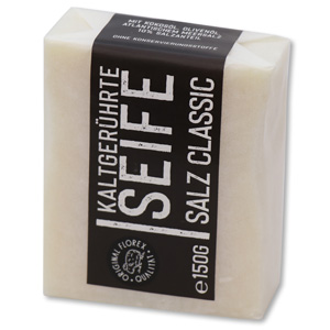 Special cold-stirred soap 150g "Black Edition" packed white, Salt classic 