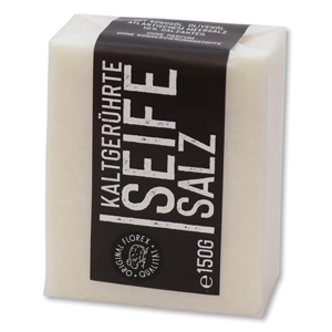 Special cold-stirred soap 150g "Black Edition" packed white, Salt without parfume 