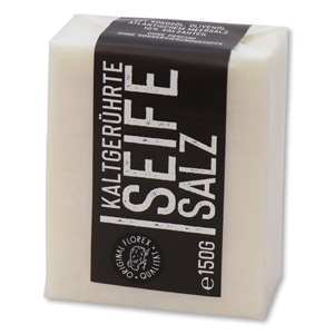 Special cold-stirred soap 150g "Black Edition" packed white, Salt without perfume 