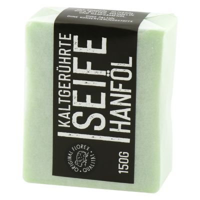 Special cold-stirred soap 150g "Black Edition" packed white, Hemp oil 