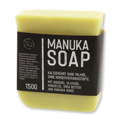 Special cold-stirred soap 150g with paper "Black Edition", Manuka honey 