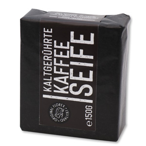 Kaltgerührte Spezialseife 150g "Black Edition" schwarz verpackt, Kaffee 