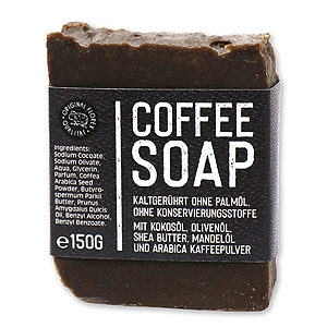 Special cold-stirred soap 150g with paper "Black Edition", Coffee 