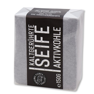 Special cold-stirred soap 150g "Black Edition" packed white, Activated carbon 
