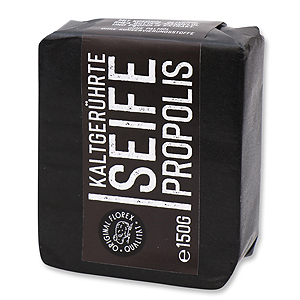 Kaltgerührte Spezialseife 150g "Black Edition" schwarz verpackt, Propolis 