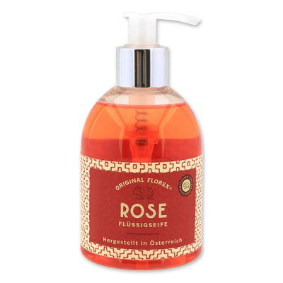 Liquid sheep milk soap 250ml in a dispenser, "Handmade Paper", Rose 