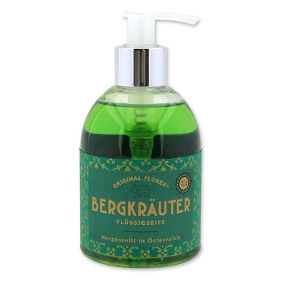 Liquid sheep milk soap 250ml in a dispenser, "Handmade Paper" Mountain herbs 