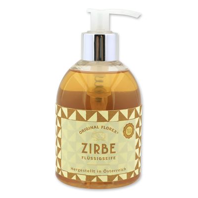 Liquid sheep milk soap 250ml in a dispenser, "Handmade Paper", Swiss Pine 