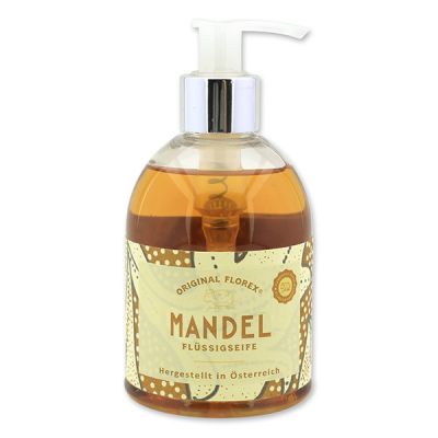 Liquid sheep milk soap 250ml in a dispenser, "Handmade Paper", Almond 