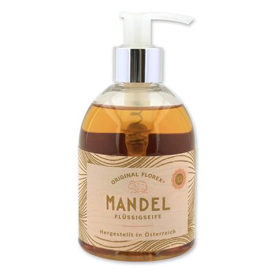 Liquid sheep milk soap 250ml in a dispenser, "Handmade Paper", Almond 