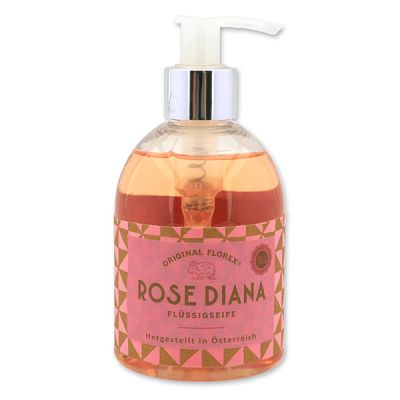 Liquid sheep milk soap 250ml in a dispenser, "Handmade Paper", Rose "Diana" 