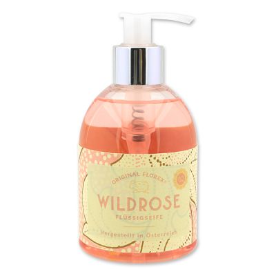 Liquid sheep milk soap 250ml in a dispenser, "Handmade Paper", Wild rose 