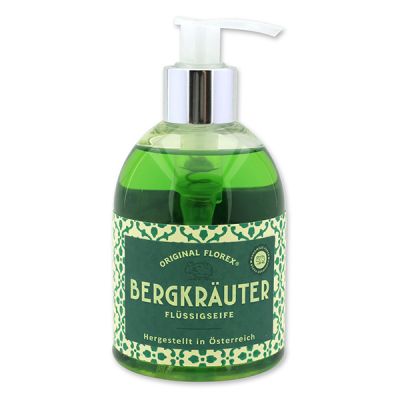 Liquid sheep milk soap 250ml in a dispenser, "Handmade Paper", Mountain herbs 