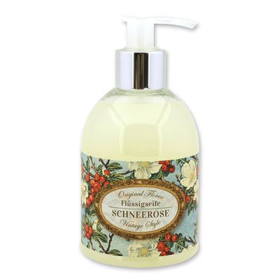Flüssigseife mit Schafmilch 250ml im Spender "Vintage-Motiv 209", Schneerose 