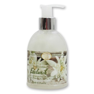 Liquid sheep milk soap 250ml in a dispenser modern, Edelweiss 