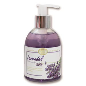 Flüssigseife mit biologischer Schafmilch 250ml im Spender modern, Lavendel 