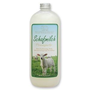 Flüssigseife mit biologischer Schafmilch Nachfüller 1l in der Flasche, Classic 