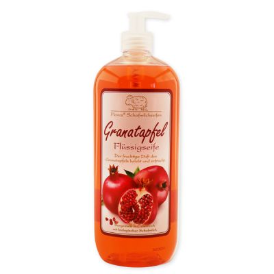 Liquid sheep milk soap refill 1L in the bottle with a dispenser, Pomegranate 