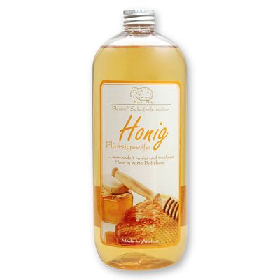 Flüssigseife mit biologischer Schafmilch Nachfüller 1l in der Flasche, Honig 