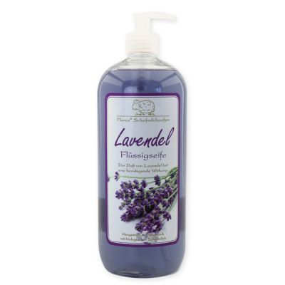 Liquid sheep milk soap refill 1L in the bottle with a dispenser, Lavender 