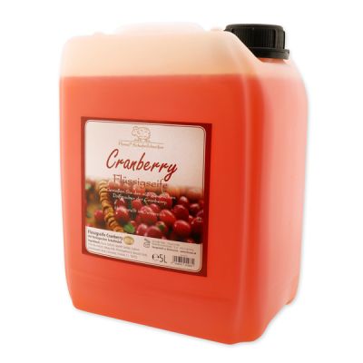 Liquid sheep milk soap refill 5L in a canister, Cranberry 