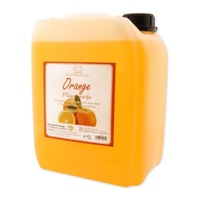 Liquid sheep milk soap refill 5L in a canister, Orange 