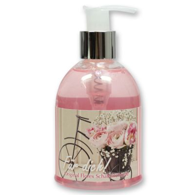 Liquid sheep milk soap 250ml in a dispenser "Für dich", Peony 