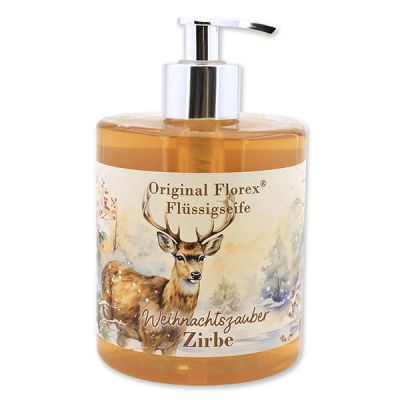 Flüssigseife Schafmilch 500ml im Spender "Weihnachtszauber-Motiv 2", Zirbe 