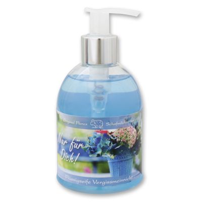 Liquid sheep milk soap 250ml in a dispenser "Nur für Dich", Forget-me-not 