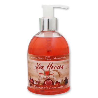 Liquid sheep milk soap 250ml in a dispenser "Von Herzen", Pomegranate 