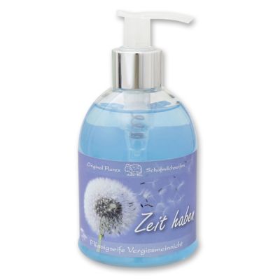 Liquid sheep milk soap 250ml in a dispenser "Zeit haben", Forget-me-not 