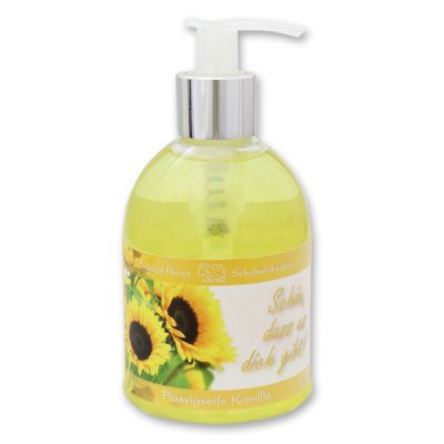 Liquid sheep milk soap 250ml in a dispenser "Schön, dass es dich gibt", Chamomile 