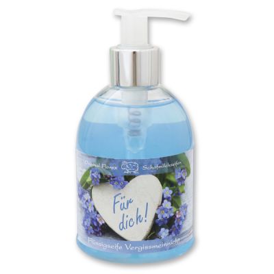 Liquid sheep milk soap 250ml in a dispenser "Für dich", Forget-me-not 