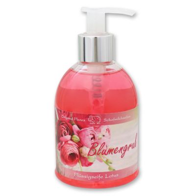 Liquid sheep milk soap 250ml in a dispenser "Blumengruß", Lotus 