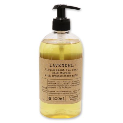 Real liquid vegetable oil soap with sheep milk 500ml "Pure Soaps", Lavender 