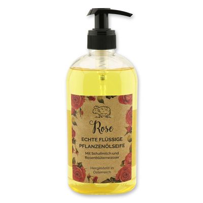 Real liquid plant oil soap with sheep milk 500ml "feel-good time", Rose 