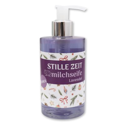 Liquid sheep milk soap 250ml in a dispenser "Stille Zeit", Lavender 