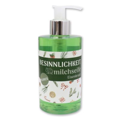 Liquid sheep milk soap 250ml in a dispenser "Besinnlichkeit", Verbena 